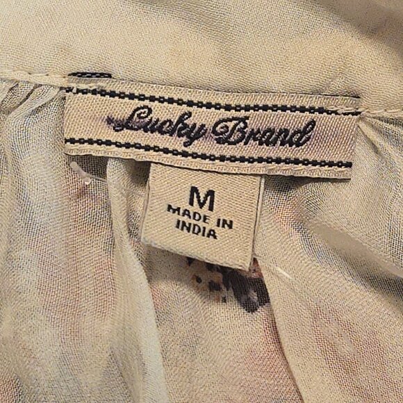 Lucky Brand Sheer Split Sleeve Floral Blouse - NWOT - Picture 7 of 16